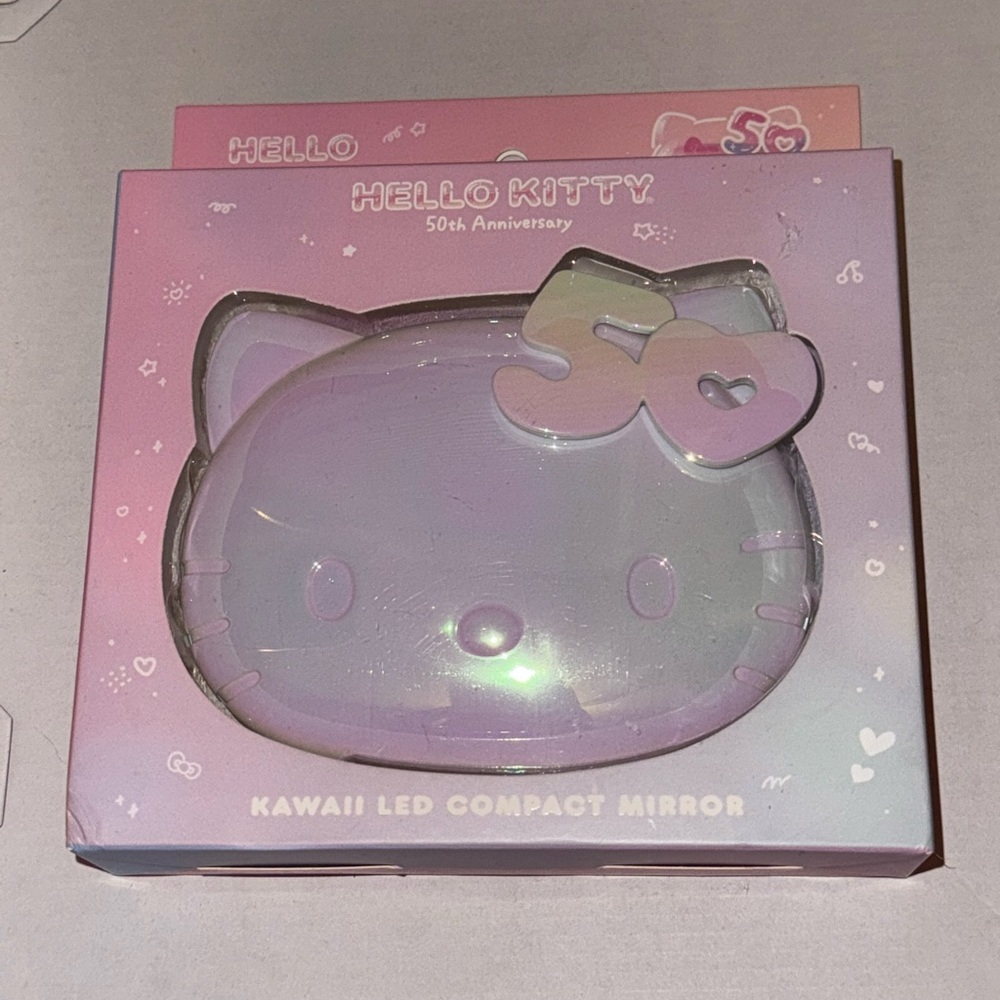 Hello Kitty 50th Anniversary Kawaii LED Compact Mirror
